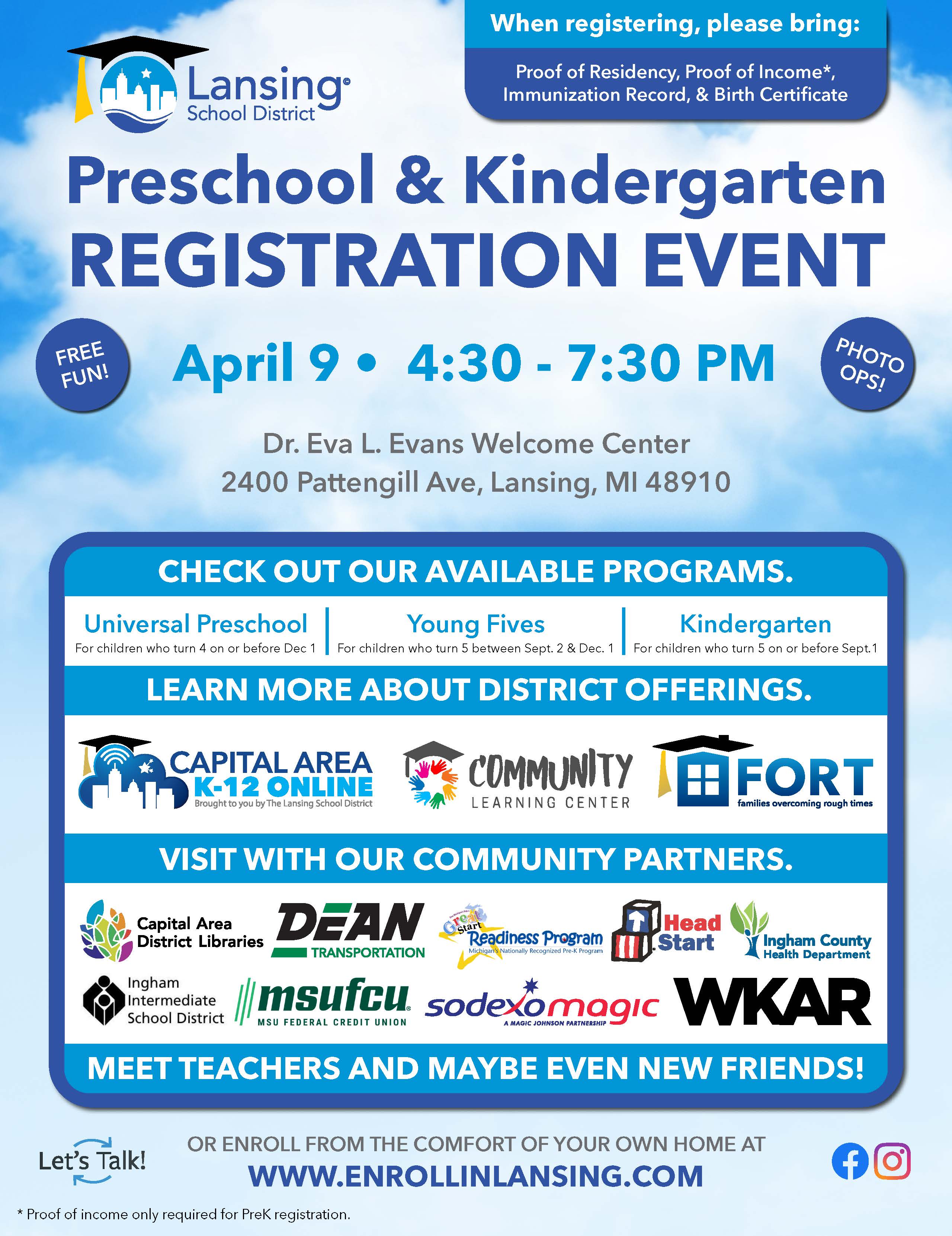 Preschool and Kindergarten Registration Event