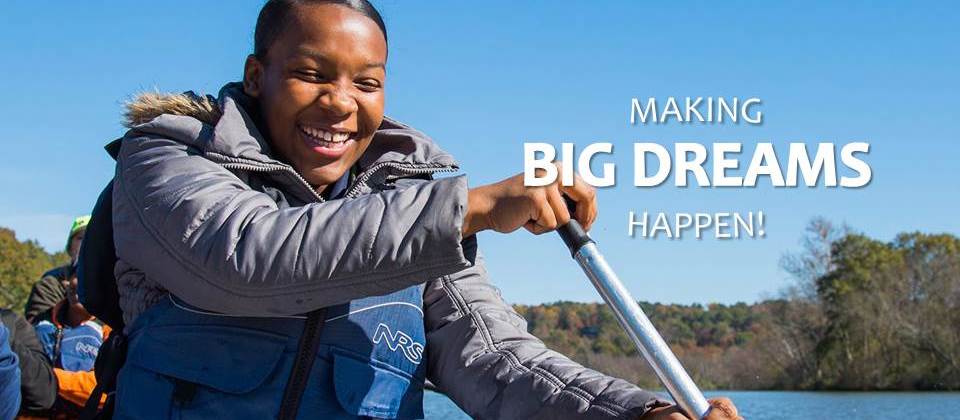 Making big dreams happen.  Girl Canoeing.