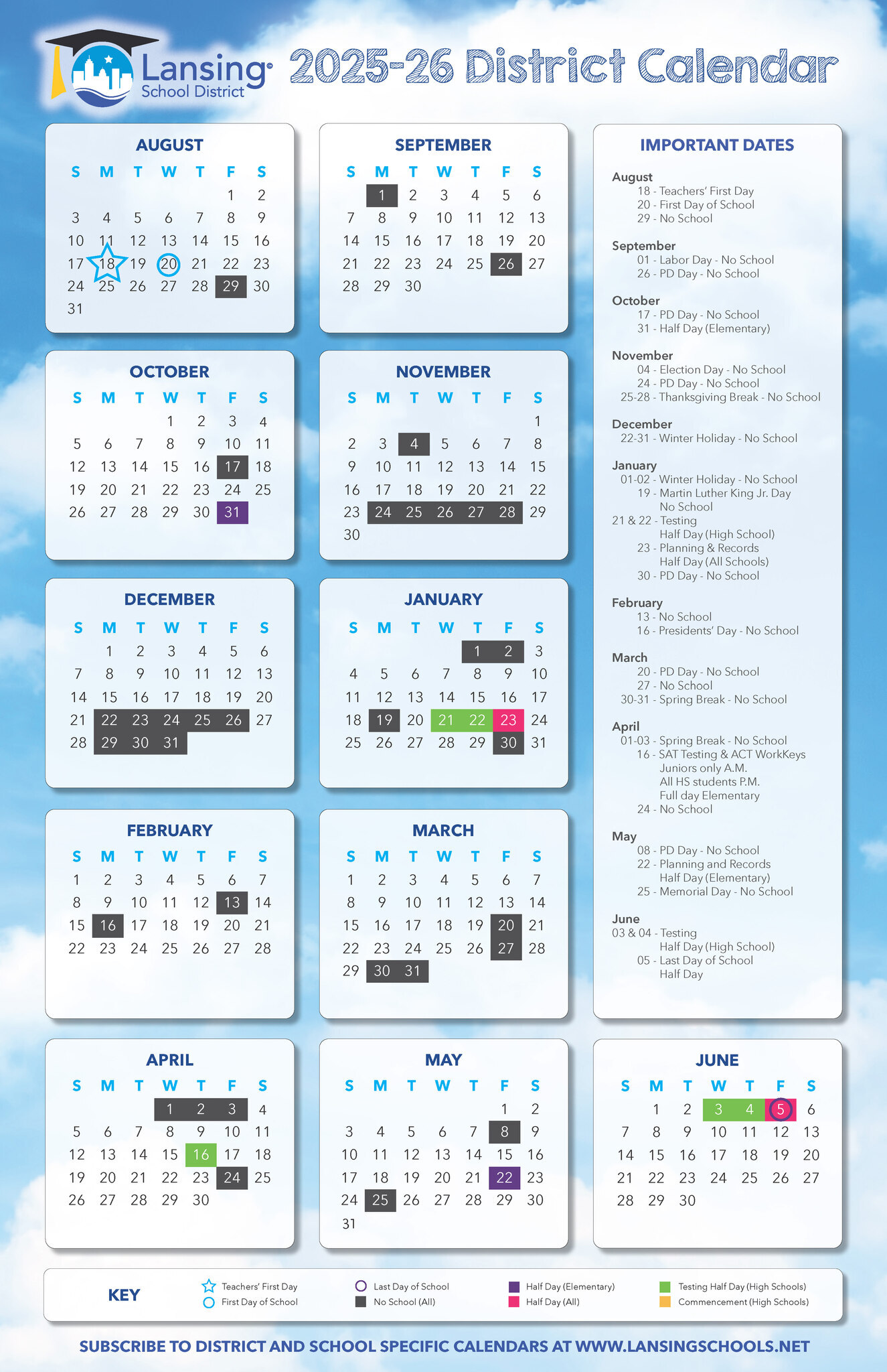 2025-26 At a Glance Calendar