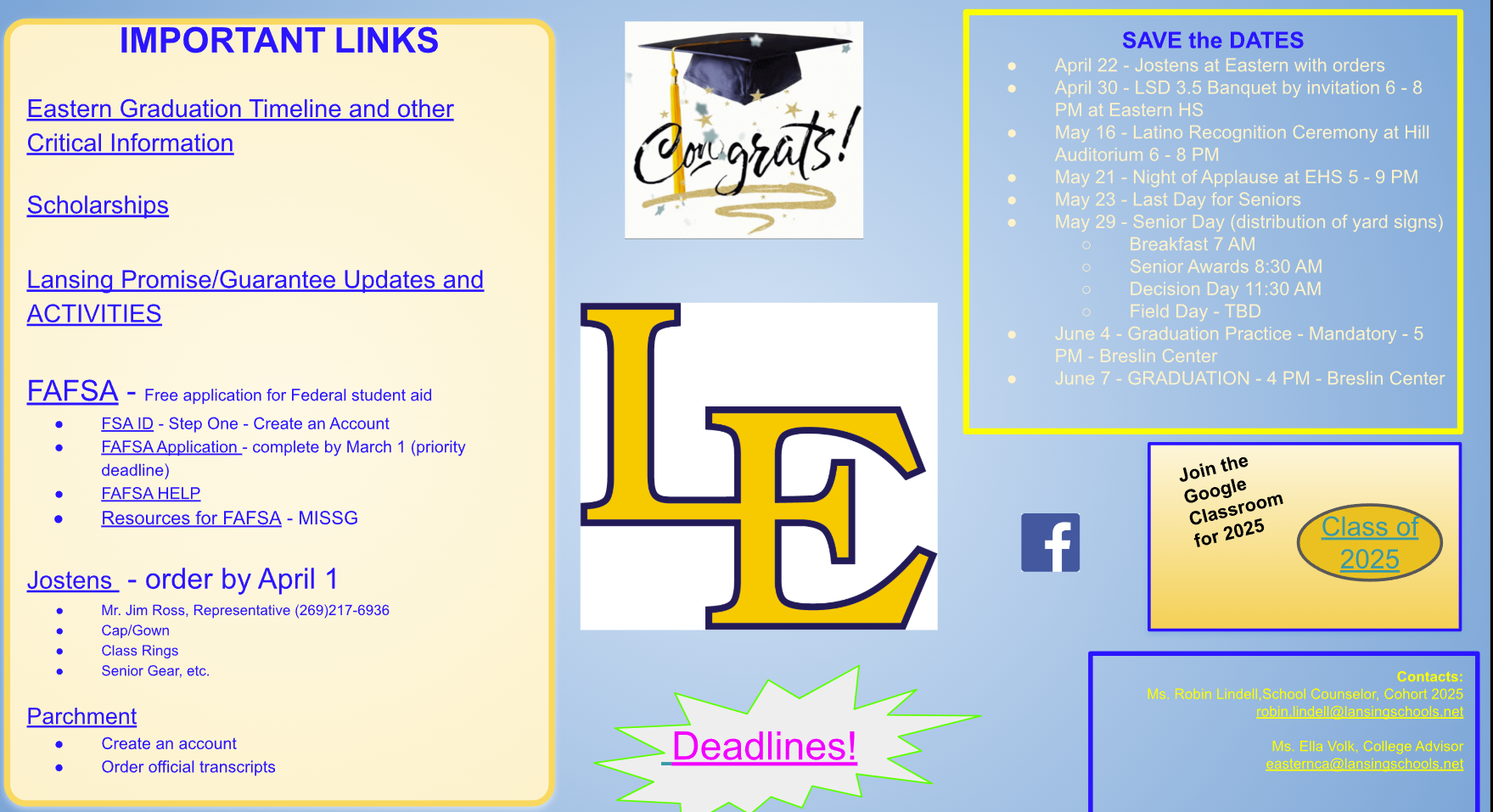 Senior Updates, Scholarship Opportunities, and More!