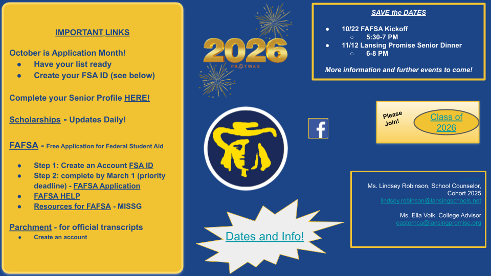 Senior Updates, Scholarship Opportunities, and More!