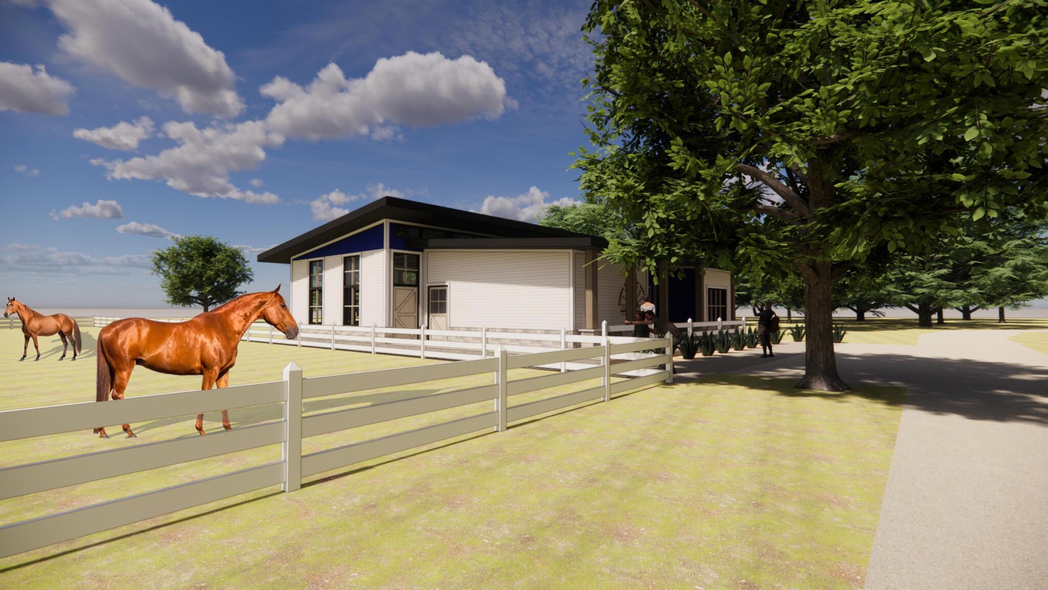 Left Front of the Scholar's Stable (with Horses)